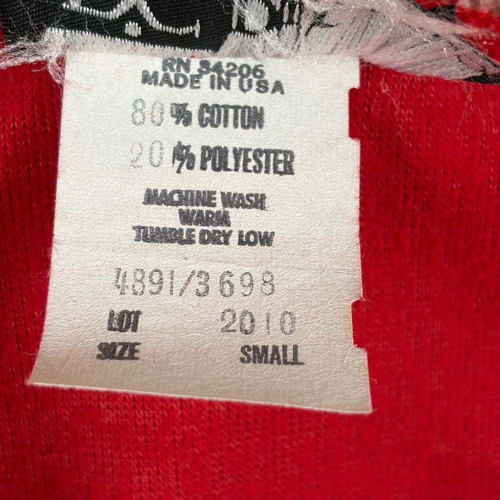 Vintage Di Carlo of California Red Velour Henley Sweatshirt Small Striped Collar - Picture 2 of 7